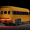 Modern school bus too drag modified school bus 3d model