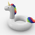 Unicorn Design Inflatable Swim Ring With Rainbow Mane Tail For Water Sports Equipment