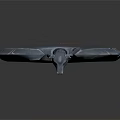 Mythical Battle Axe Weapon With Bat Wing Head And Dragon Ornament Wooden Handle
