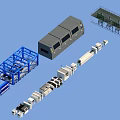 Industrial Factory With Robotic Arms Production Line Equipment And Storage Racks