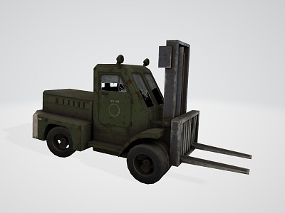 Low Mold Equipment Car Military Forklift Military Game Model 3d model