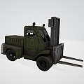 Low Mold Equipment Car Military Forklift Military Game Model 3d model