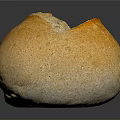 Fresh Round Golden Artisan Bread With Crusty Texture And Reflection 3d model