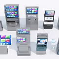 Smart Self Service Machines With Interactive Touchscreen Displays And Multiple Designs 3d model