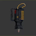 Tactical Military Style Grenade Weapon With Black Body Red Accents And Yellow Fuse