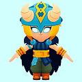 Cartoon Style Game Movie Character With Horned Helmet Blue Armor And Blonde Hair