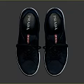 Black Casual Shoes With White Sole And Red Accents On Laces For Daily Wear