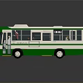 Detailed Green and White Bus Model Featuring Clear Windows Side Doors And Reflection 3d model