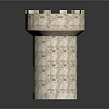Medieval Stone Tower Architecture With Arched Windows And Crenellated Top Design