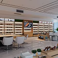 Modern Lobby Interior With Large Windows City View Sofa And Green Plants