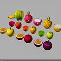 Vibrant Exotic Fruits Display With Whole And Sliced Varieties Including Dragon Fruit Kiwi And Passion Fruit