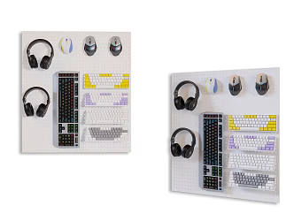 Modern minimalist keyboard mouse headset suit computer peripherals mechanical keyboard headset mouse combination 3d model