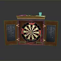 High Quality Darts Set With Wooden Cabinet Dartboard And Scoreboards For Game Room