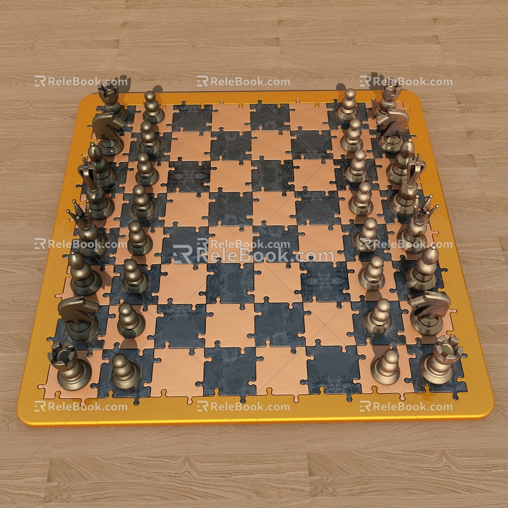 Jane European Chess Board Chess 3d model