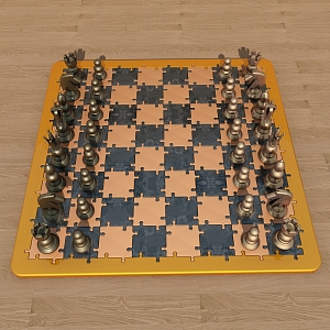 Jane European Chess Board Chess 3d model