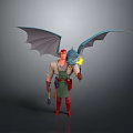 Dragon Winged Character With Red Hair White Shirt Green Apron Glowing Staff And Hammer
