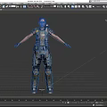 Female Game Character In Tactical Gear With Vest Knee Pads And Outstretched Arms