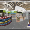 USmile Supermarket Interior With Well Organized Shelves And Various Product Displays