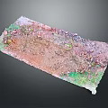Terrain Model Showing Colorful Surface With Green Vegetation And Brown Soil Features