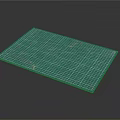 Green Cutting Mat With Grid Lines For Craft And DIY Projects 3d model