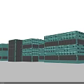 Modern School Building Architecture Featuring Turquoise Glass Curtain Walls And Brown Exteriors