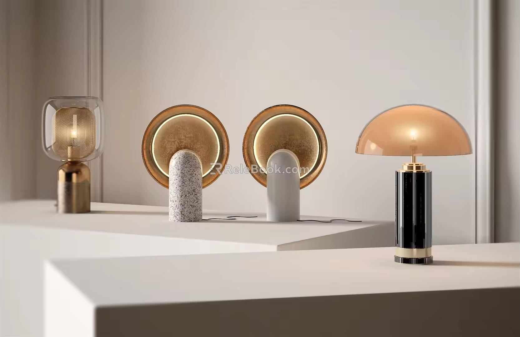 Light Luxury Table Lamp Table Lamp Combination 3d model