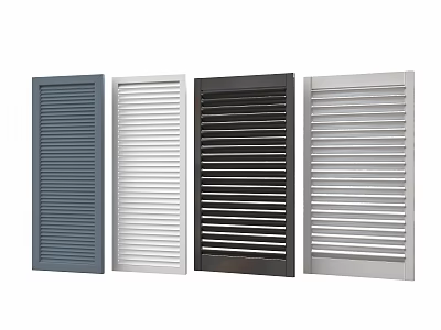 Vertical Window Shutters in Multiple Colors Gray White Dark Brown and Light Gray 3d model