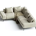 Modern multi-person sofa corner sofa corner sofa right angle sofa towel 3d model