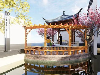 Chinese Pavilion Ancient Well 3d model
