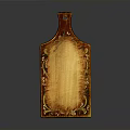 Ornate Wooden Cutting Board With Decorative Patterns And Smooth Wood Grain