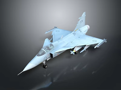 Modern Fighter Jet 3D Render with Detailed Cockpit and Mounted Weapons 3d model