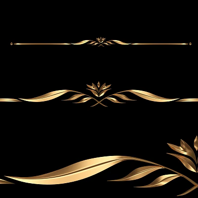 Golden Carving Art With Leaf Patterns And Artistic Decorative Details 3d model