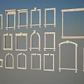 Architectural Building Components Including Various Door And Window Frames With Different Styles Shapes And Sizes 3d model