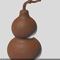 Decorative Gourd Shaped Brown Furniture Ornament With Chinese Character Fu