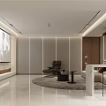 Modern Basement Interior Design With Large TV Sofa Coffee Table And Wooden Accents