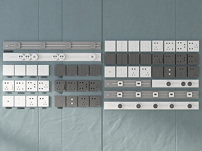 Modern Switch Socket Mobile Rail Socket Switch 3d model