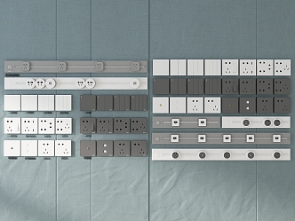 Modern Switch Socket Mobile Rail Socket Switch 3d model