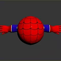 Chibi Spider Man Character In Red And Blue Costume With Spider Emblem And Outstretched Arms