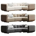 Modern Corner Sofa Upholstery In Different Tones With Soft Cushions And Sleek Design