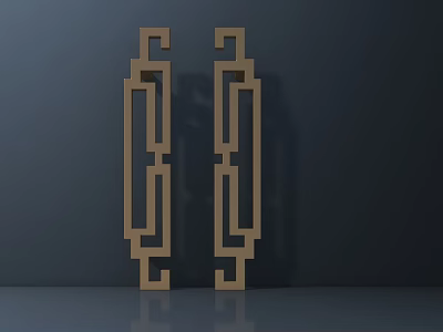 Golden Ornate Geometric Pattern Decorative Hardware Tools For Furniture 3d model