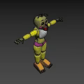 Colorful 3D Cartoon Character With Green Eyes Pink Outfit And Outstretched Arms