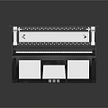 Elegant Black And White Piano Musical Instrument With Artistic Decorative Design And Wooden Stool