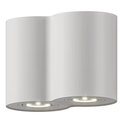 Modern White Downlights and Spotlights with Sleek Surface and LED Lighting Fixtures 3d model