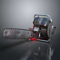 Professional Heavy Duty Chainsaw With Sharp Metal Chain And Industrial Design