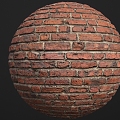 Brick wall building old debris brick pile red brick brick pile PBR brick 3d model