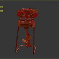 Vintage Mechanical Computer Device With Metal Stand Gears Levers And Rotating Parts