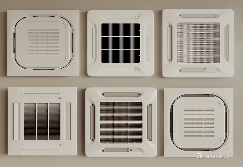 Different Designs Of Ceiling Mounted Air Conditioners 3d model 