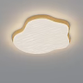 Modern Cloud Shaped Ceiling Light with White Lampshade Golden Frame and Soft Lighting for Bedroom