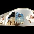 Modern Tobacco And Alcohol Store Design With Curved Exterior Display Shelves And Lighting