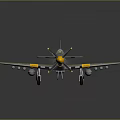 Vintage Military Model Airplane With Silver Fuselage Yellow Nose And Propeller Wings